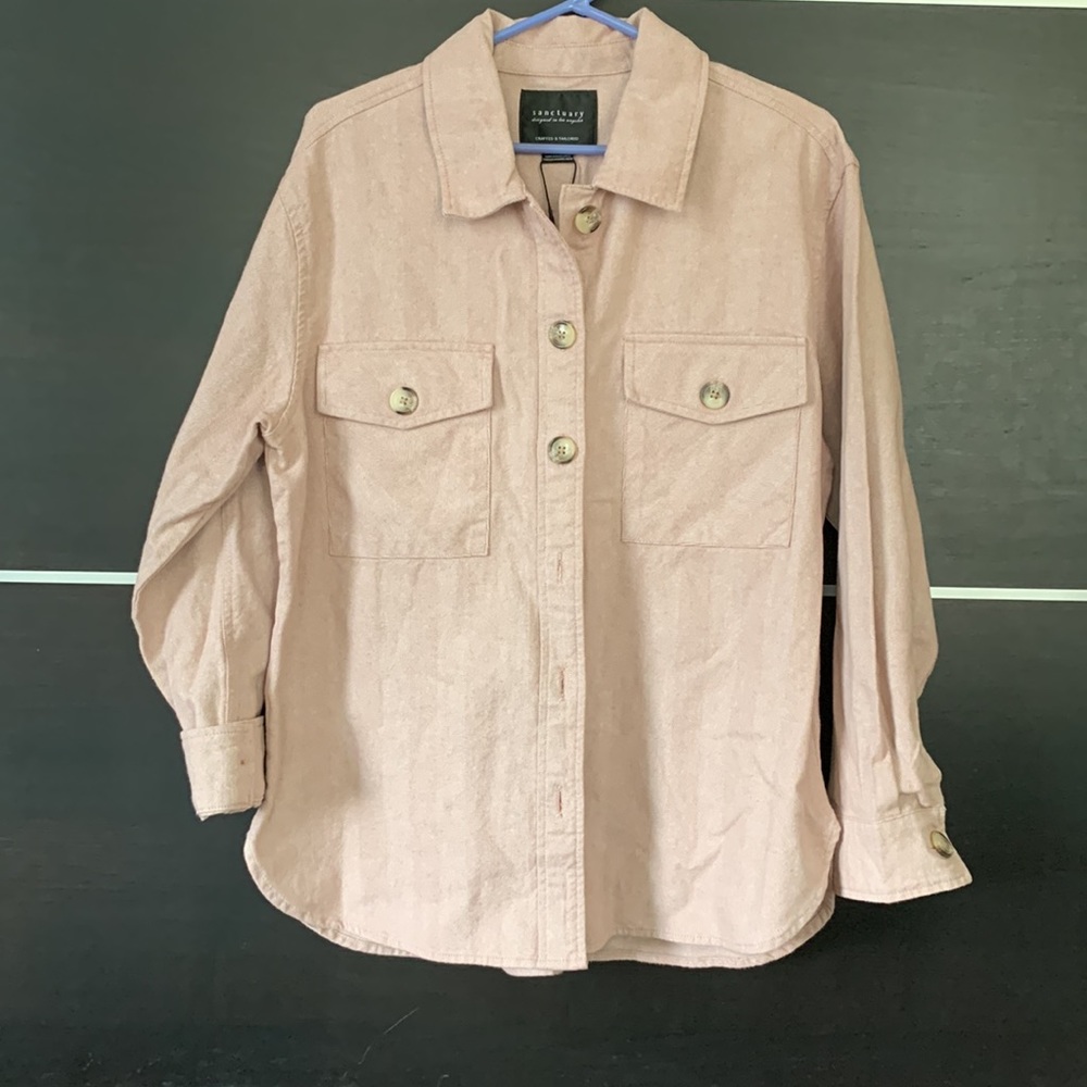 Sanctuary Pink Herringbone Shacket - Picture 6 of 15